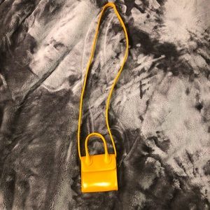 Small yellow cross body purse